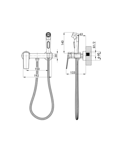 Змішувач для гігієнічного душу Mixxus Premium Ares 024 (з лійкою) (MI8259)