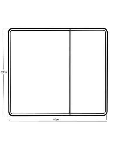 Дзеркальна шафка Mixxus Premium Olivary CM01-80x70x13 з LED Touch, димером, регулятором яскравості (MI8296)