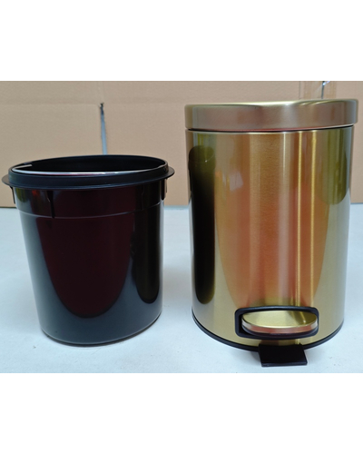 Мусорное ведро с плавным закрытием круглое Mixxus Ellipse-TC0205 Brushed Gold 5л (цвет матовое золото) (MI8400)