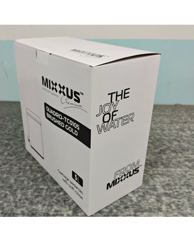 Мусорное ведро с плавным закрытием прямоугольное Mixxus Premium Quadro-TC0105 Brushed Gold 5 л (цвет матовое золото) (MI8394)