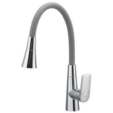 Смеситель для кухни Mixxus Premium Matis 011-T (NUT) Refl.Gray (Цвет хром+силик.излив серый) (MI8267)
