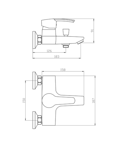 Змішувач для ванни Mixxus Pamela 009 (MI6261)