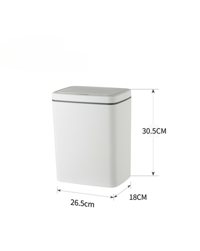 Мусорное ведро сенсорное прямоугольное Mixxus WAVE-TC0110 White 10 л цвет белый (MI7073)