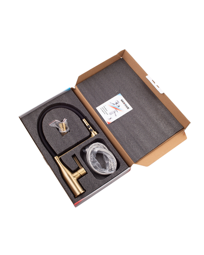 Змішувач для кухні Mixxus Premium Summer 017 Brushed Gold REFL.Black (MI6964)