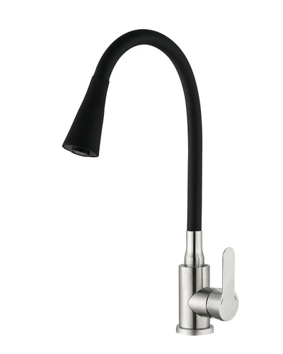 Змішувач для кухні Mixxus Dax-011 REFL.Black із силіконовим виливом (MI6559)