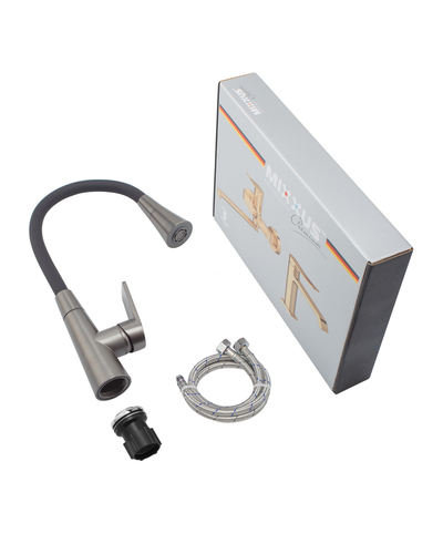 Змішувач для кухні Mixxus Premium Matis 011-T (NUT) Graphite Refl.Black (Колір граф.+сил.вилив чорн) (MI8268)