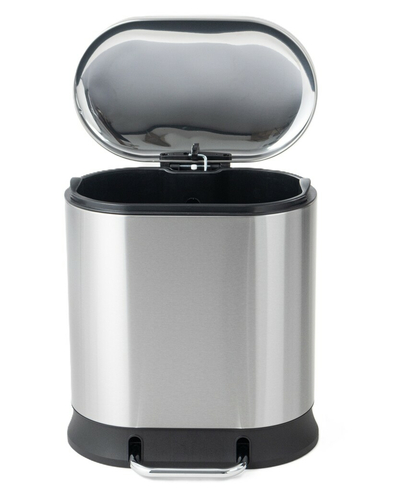 Мусорное ведро с плавным закрытием овальное Mixxus Premium Strong-TC0105 SS Color 5л цвет нержавейка (MI7080)