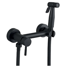 Змішувач настінний з гігієнічним душем Mixxus SUS-222 Black з нержавіючої сталі SUS304 (MX0680)