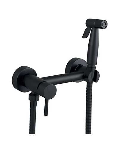 Змішувач настінний з гігієнічним душем Mixxus SUS-222 Black з нержавіючої сталі SUS304 (MX0680)