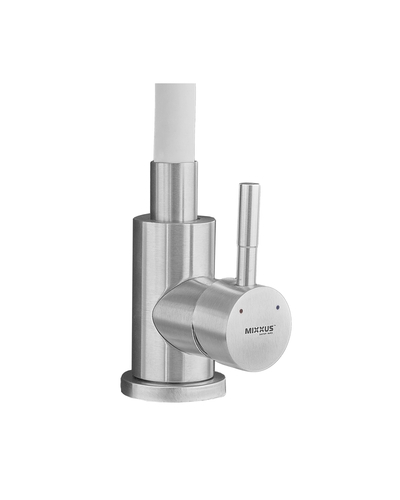 Смеситель для кухни Mixxus SUS-011-T REFL.White с силиконовым изливом из нерж. стали SUS304, излив белый (MI8228)
