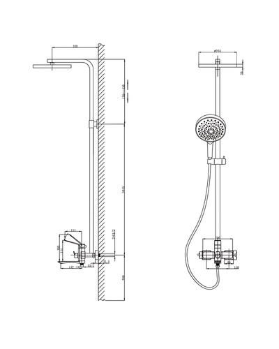 Душевая система со смесителем Mixxus Wilson 009-J (MI7121)