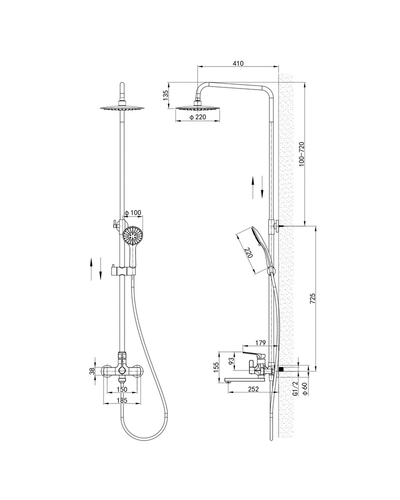 Душова система із змішувачем Mixxus Premium Mone 009-J (MI6772)