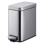 Мусорное ведро с плавным закрытием прямоугольное Mixxus Premium Quadro-TC0105 SS Color 5л цвет нержавейка (MI7062)
