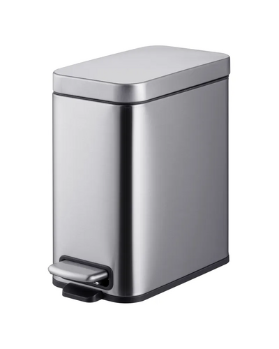 Мусорное ведро с плавным закрытием прямоугольное Mixxus Premium Quadro-TC0105 SS Color 5л цвет нержавейка (MI7062)