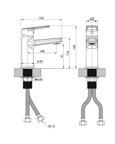 Змішувач для умивальника Mixxus Premium Matis 001 (NUT) (MI8261)