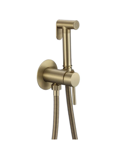 Змішувач для гігієнічного душу Mixxus Premium Hans 002-A Inner Brushed Gold з лійкою (Матове золото) (MI6922)