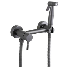 Змішувач настінний з гігієнічним душем Mixxus SUS-222 Graphite з нержавіючої сталі SUS304 (MX9884)