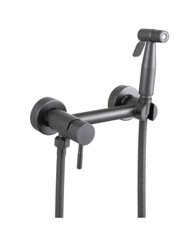 Змішувач настінний з гігієнічним душем Mixxus SUS-222 Graphite з нержавіючої сталі SUS304 (MX9884)