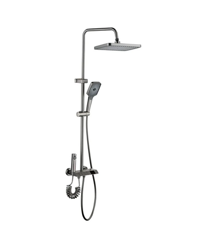 Душова система зі змішувачем Mixxus Premium Neptune 009-J Graphite з кнопкою перемикання, 4 режими (MI6833)