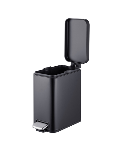 Мусорное ведро с плавным закрытием прямоугольное Mixxus Premium Quadro-TC0105 Black 5 л цвет черный (MI7061)