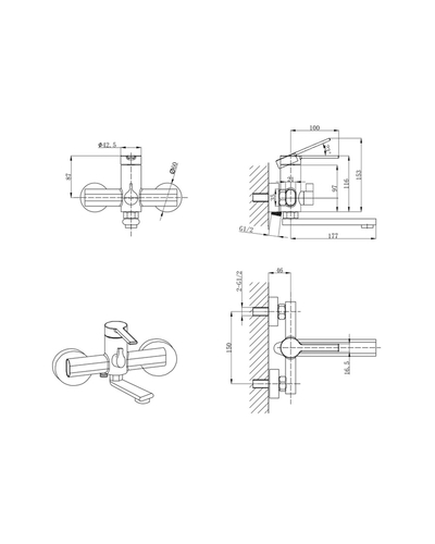 Змішувач для ванни Mixxus Lord 009 Euro (MI7139)