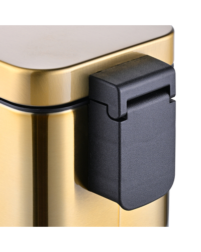 Мусорное ведро с плавным закрытием прямоугольное Mixxus Premium Quadro-TC0105 Brushed Gold 5 л (цвет матовое золото) (MI8394)