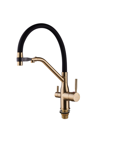 Змішувач для кухні Mixxus Premium Gravity 021 Brushed Gold REFL.Black (MI6981)