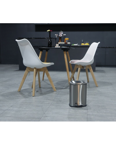 Мусорное ведро с плавным закрытием прямоугольное Mixxus Bevel-TC0112 SS Color 12л цвет нержавейка (MI7087)