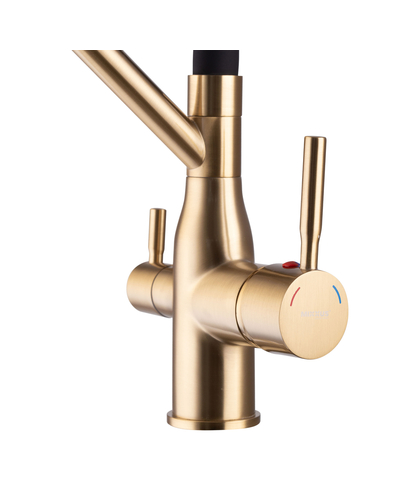 Змішувач для кухні Mixxus Premium Gravity 021 Brushed Gold REFL.Black (MI6981)