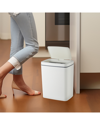 Мусорное ведро сенсорное прямоугольное Mixxus WAVE-TC0110 White 10 л цвет белый (MI7073)