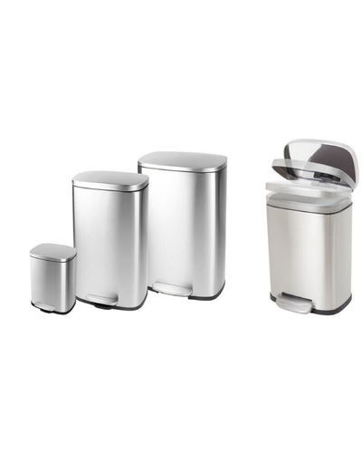 Відро для сміття з плавним закриттям прямокутне Mixxus Bevel-TC0105 SS Color 5л колір наржавійка (MI7086)