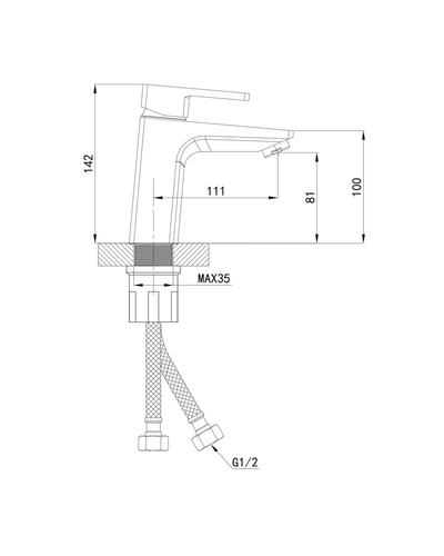 Смеситель для умывальника Mixxus Premium Loren 001 NUT (MI6797)