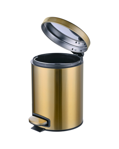 Мусорное ведро с плавным закрытием круглое Mixxus Ellipse-TC0205 Brushed Gold 5л (цвет матовое золото) (MI8400)