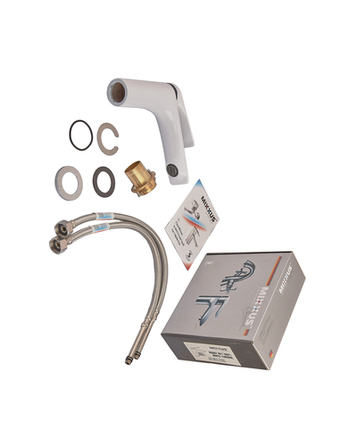 Смеситель для умывальника Mixxus Premium Derby 001 (NUT) White-Chrome (MI6613)