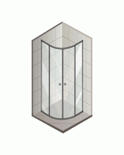 Душевая кабина без поддона Koer SR SC04-90x90x195-TR-07 прозрачное стекло Easy Clean 5мм графит (KR5362)