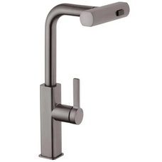 Змішувач для кухні з висувним виливом Mixxus Premium Hammer 014 Graphite (MI6955)