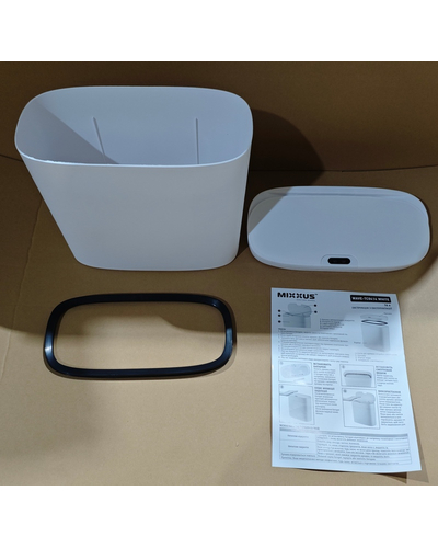 Мусорное ведро сенсорное прямоугольное Mixxus Wave-TC0414 White 14 л (цвет белый) (MI8405)