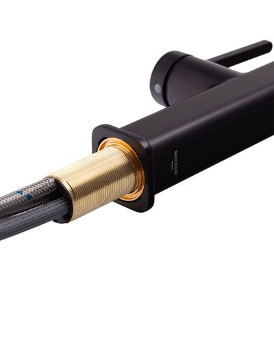 Змішувач для кухні з висувним виливом Mixxus Premium Hammer 014 Black (MI6954)