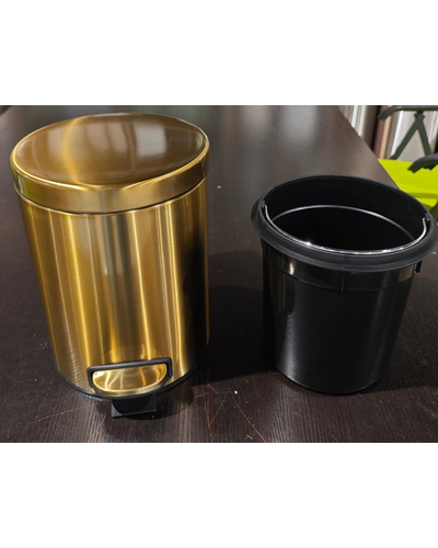 Мусорное ведро с плавным закрытием круглое Mixxus Ellipse-TC0205 Brushed Gold 5л (цвет матовое золото) (MI8400)