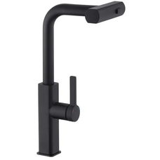 Смеситель для кухни с выдвижным изливом Mixxus Premium Hammer 014 Black (MI6954)
