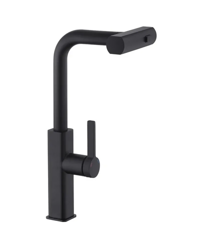Змішувач для кухні з висувним виливом Mixxus Premium Hammer 014 Black (MI6954)