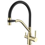 Змішувач для кухні Mixxus Premium Gravity 021 Brushed Gold REFL.Black (MI6981)