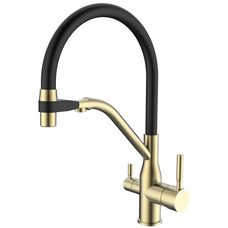 Змішувач для кухні Mixxus Premium Gravity 021 Brushed Gold REFL.Black (MI6981)