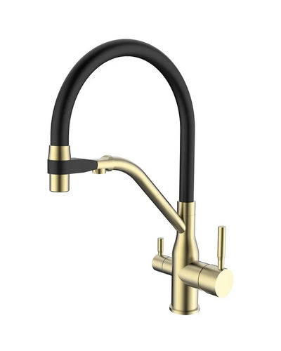 Змішувач для кухні Mixxus Premium Gravity 021 Brushed Gold REFL.Black (MI6981)