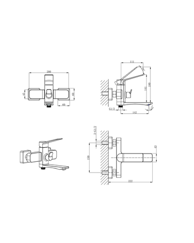 Смеситель для ванны Mixxus Wilson 009 Euro (MI7130)