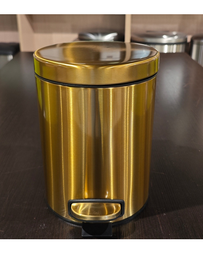 Мусорное ведро с плавным закрытием круглое Mixxus Ellipse-TC0205 Brushed Gold 5л (цвет матовое золото) (MI8400)