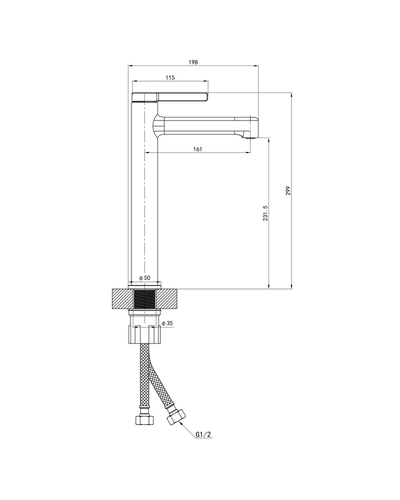 Смеситель для умывальника Mixxus Premium Verdi 001 (NUT) High (MI8241)