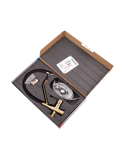 Змішувач для кухні Mixxus Premium Gravity 021 Brushed Gold REFL.Black (MI6981)