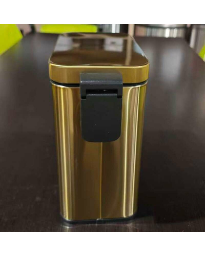 Мусорное ведро с плавным закрытием прямоугольное Mixxus Premium Quadro-TC0105 Brushed Gold 5 л (цвет матовое золото) (MI8394)
