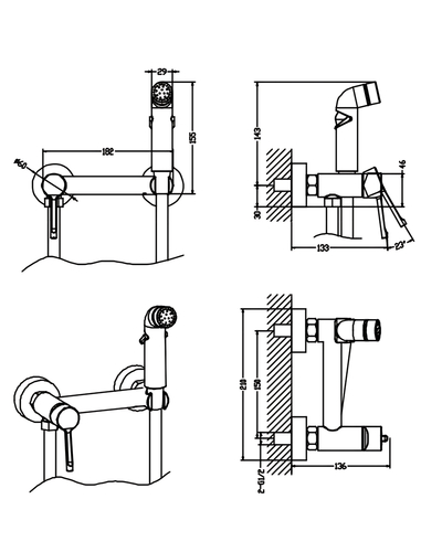 Змішувач для гігієнічного душу Mixxus Davis 024 з лійкою (MI7148)